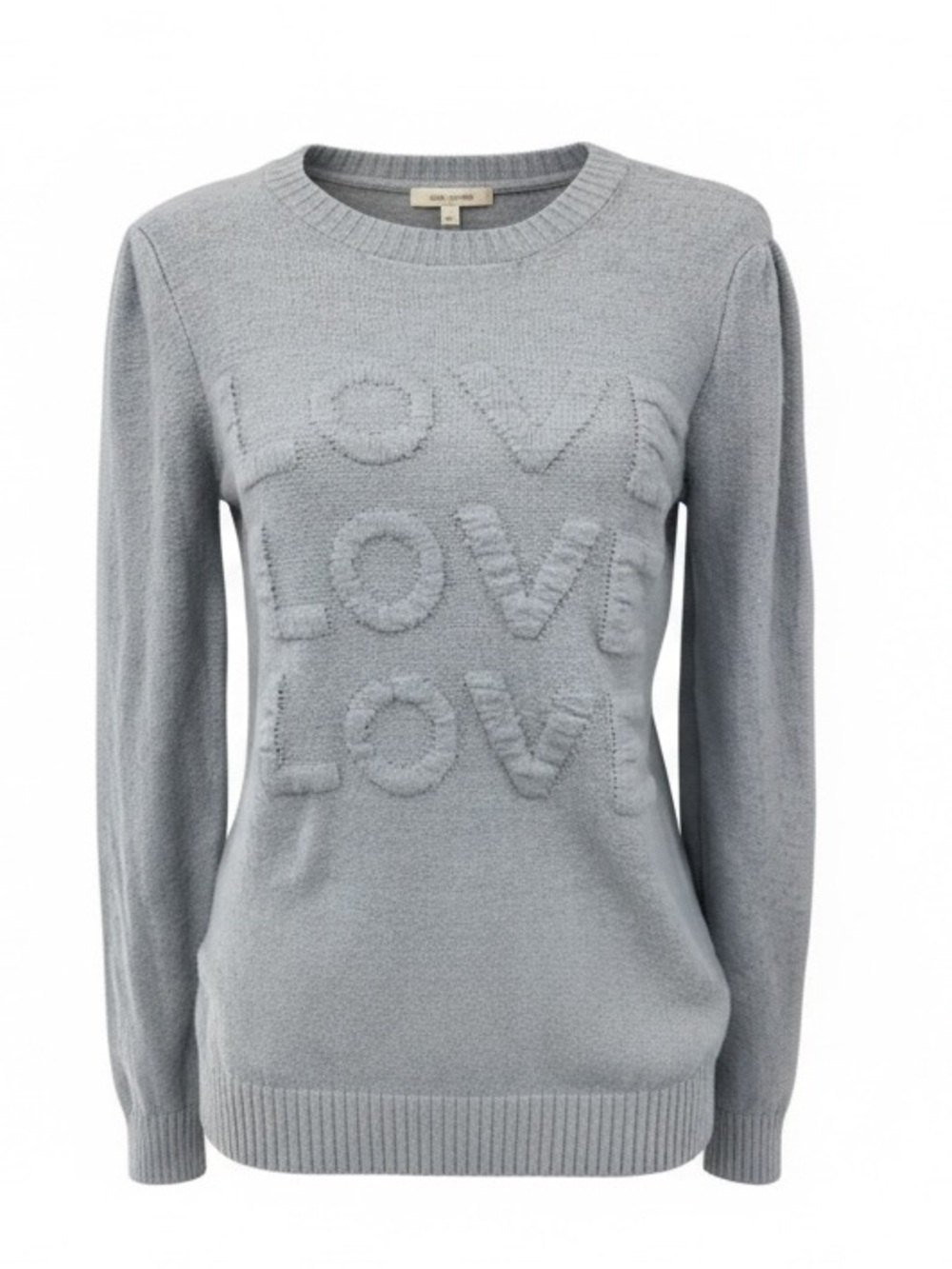 Marled Women's Gray "LOVE" Crewneck Sweater Size Med